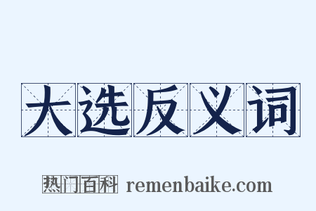 大选反义词是什么意思的图片